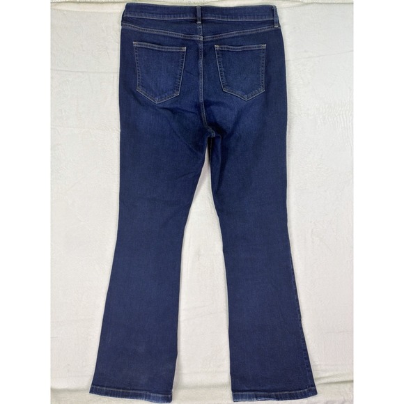 Gap Jeans Womens 16 Tall Blue Dark Denim Wash High Rise 70s Flare Stretch - Picture 2 of 9